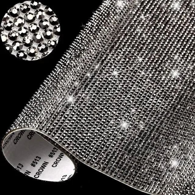 Self Adhesive Crystal Rhinestone Sticker Diamond Ribbon DIY Sticker Rhinestones Arts Crafts Car Phone Decoration Dropshipping