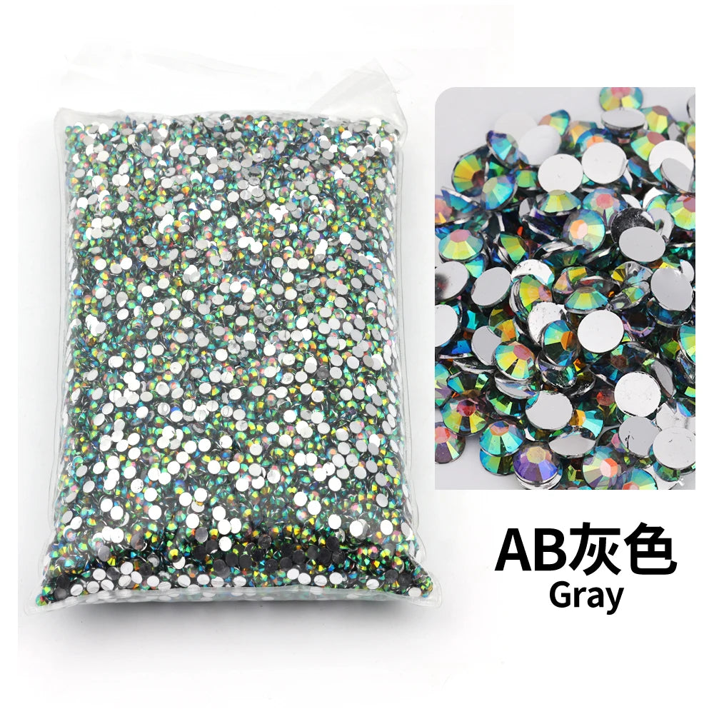 size 2mm,3mm,4mm,5mm,6mm Big Package Resin Non Hot Fix Rhinestones Bulk Wholesale Flat Crystals Nail Diy Glitters Cтразы Stone