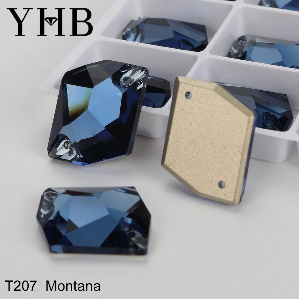 YHB Top Quality Cosmic Glass Crystal AB Moonlight Sewing Stones Flatback Sew on Rhinestones For Garment Clothes Bags