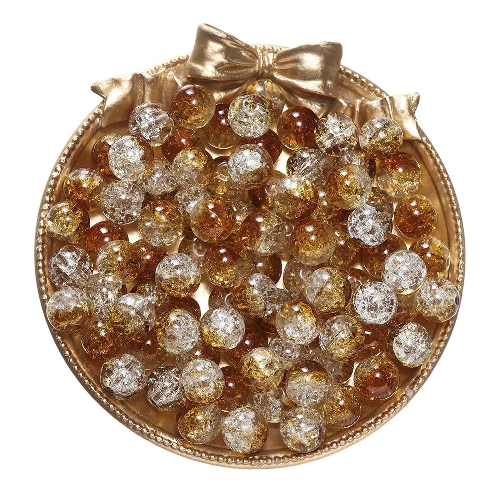 4 6 8 10mm Cracked Crystal Beads High-Quality Dual Color Glass Beads Snow Crack Crystal Beads for Jewelry Making DIY Bracelet