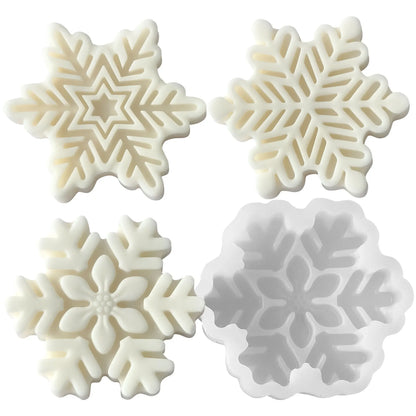 Snowflake Candle Silicone Mold DIY Christmas Soap Wax Melt Mold Aroma Stone Decor Handmade Craft Gift Home Decor Holiday Ornamen