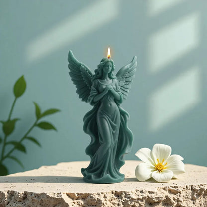 Wings Goddess Scented Silicone Candle Mould DIY Prayer Angel Sculpture Gypsum Resin Mold Women Candle Making Supplies Home Decor