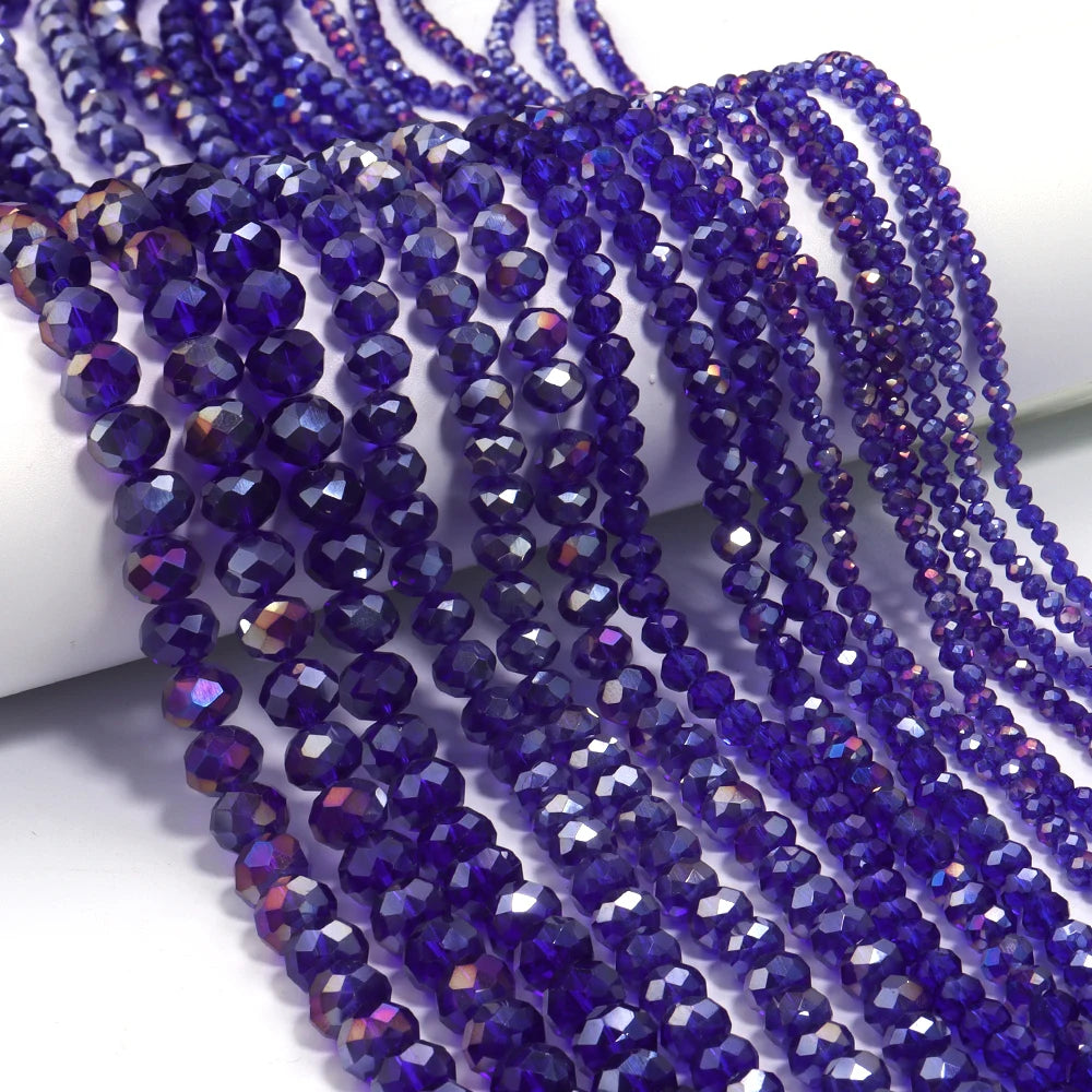 1Strand/Lot 3 4 6 8 10mm Rondelle Flat Faceted Crystal Beads Glass Spacer Beads For DIY Crafts Ornament Making Handmade Accesso