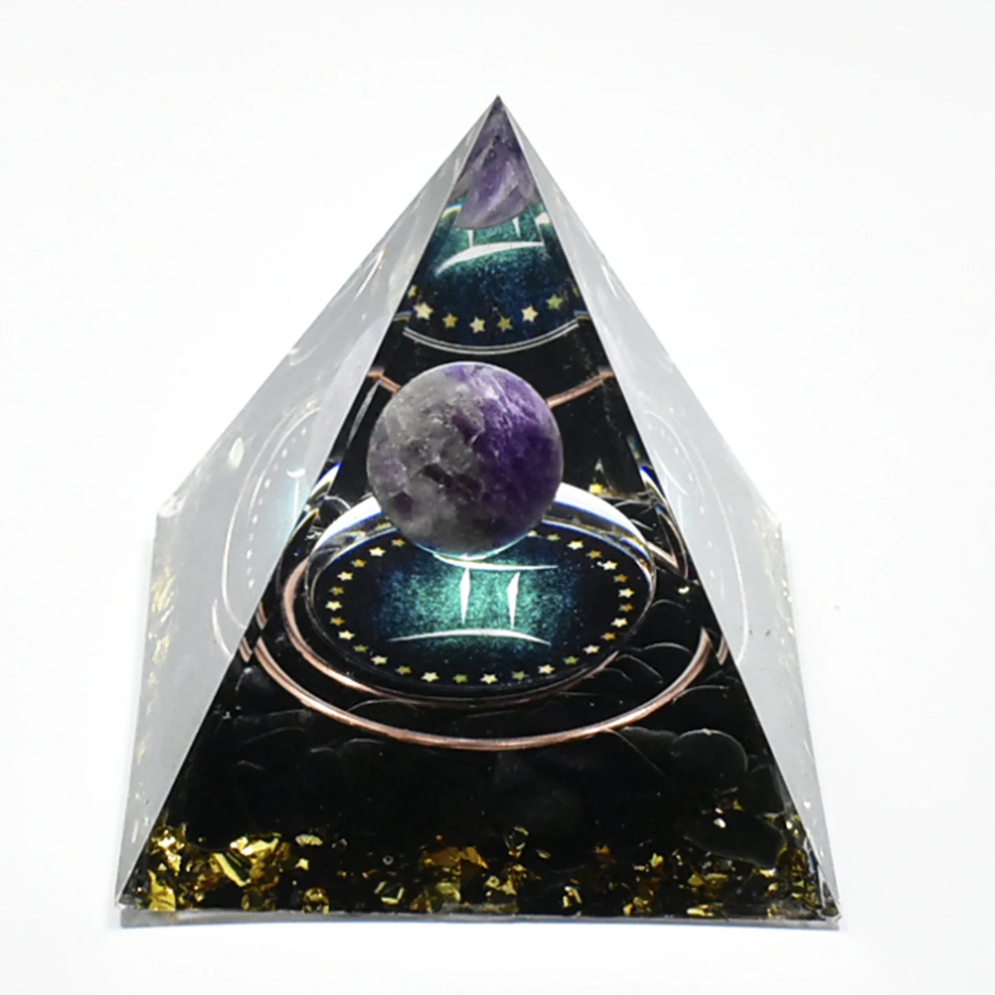 12 Zodiac Orgone Pyramid 5cm Horoscope Healing Natural Crystal Stone Ornaments Chakra Reiki Orgonite Gemstones Birthday Gifts
