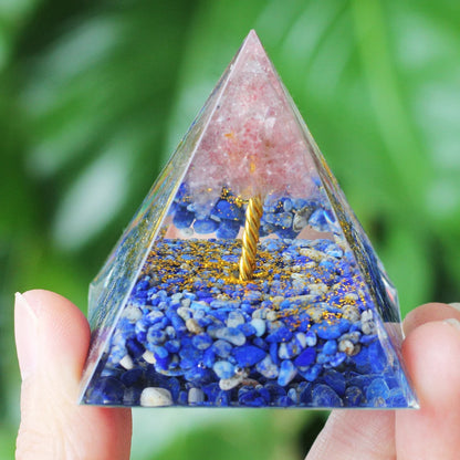 Natural stone amethyst crystalEnergy Generator Orgone Pyramid for E-Energy Protection Healing meditation orgonite crystal chakra