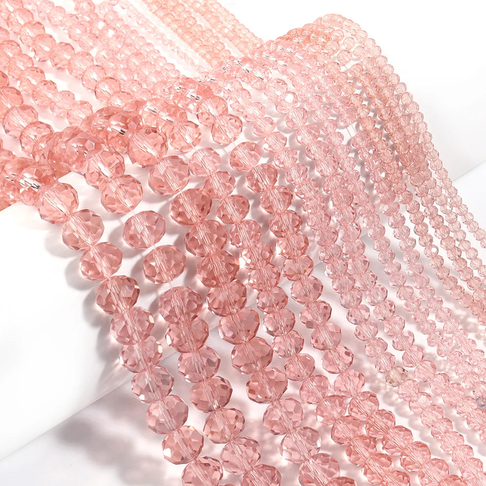 1Strand/Lot 3 4 6 8 10mm Rondelle Flat Faceted Crystal Beads Glass Spacer Beads For DIY Crafts Ornament Making Handmade Accesso