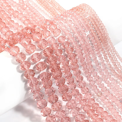 1Strand/Lot 3 4 6 8 10mm Rondelle Flat Faceted Crystal Beads Glass Spacer Beads For DIY Crafts Ornament Making Handmade Accesso