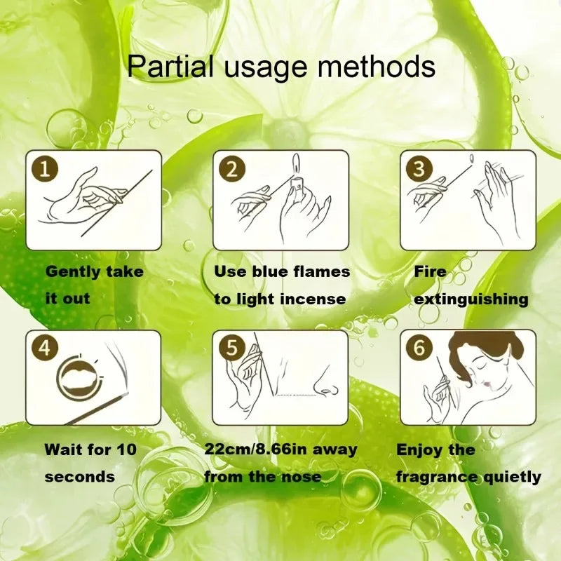 22CM Fragrance Lemongrass Incense Stick Incense Is Suitable for Home Office To Remove Odor and Lasting Fragrance