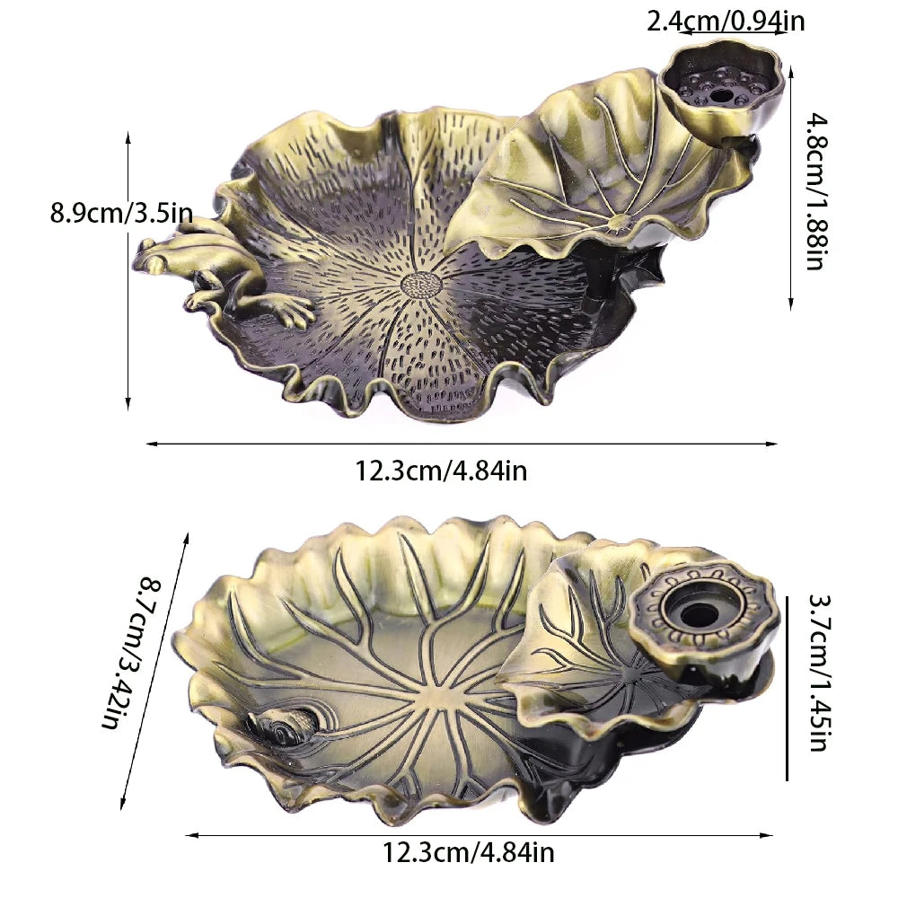 Incense Waterfall, Incense Cone Burner Frog or Fish Backflow Insense Burner Metal Incense Burner Aromatherapy Ornament Home Yoga