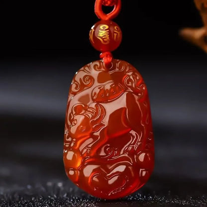 Mặt dây chuyền ngọc bích đá mã não băng mới, Mặt dây chuyền ngọc bích phong cách dân tộc cổ điển