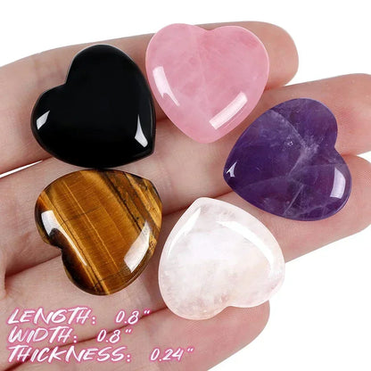 10/20/30PCS Heart Shape LOVE 20MM Natural Crystal Amethyst Agate Mineral Healing Stone Gravel Specimen Home Decoration 2025
