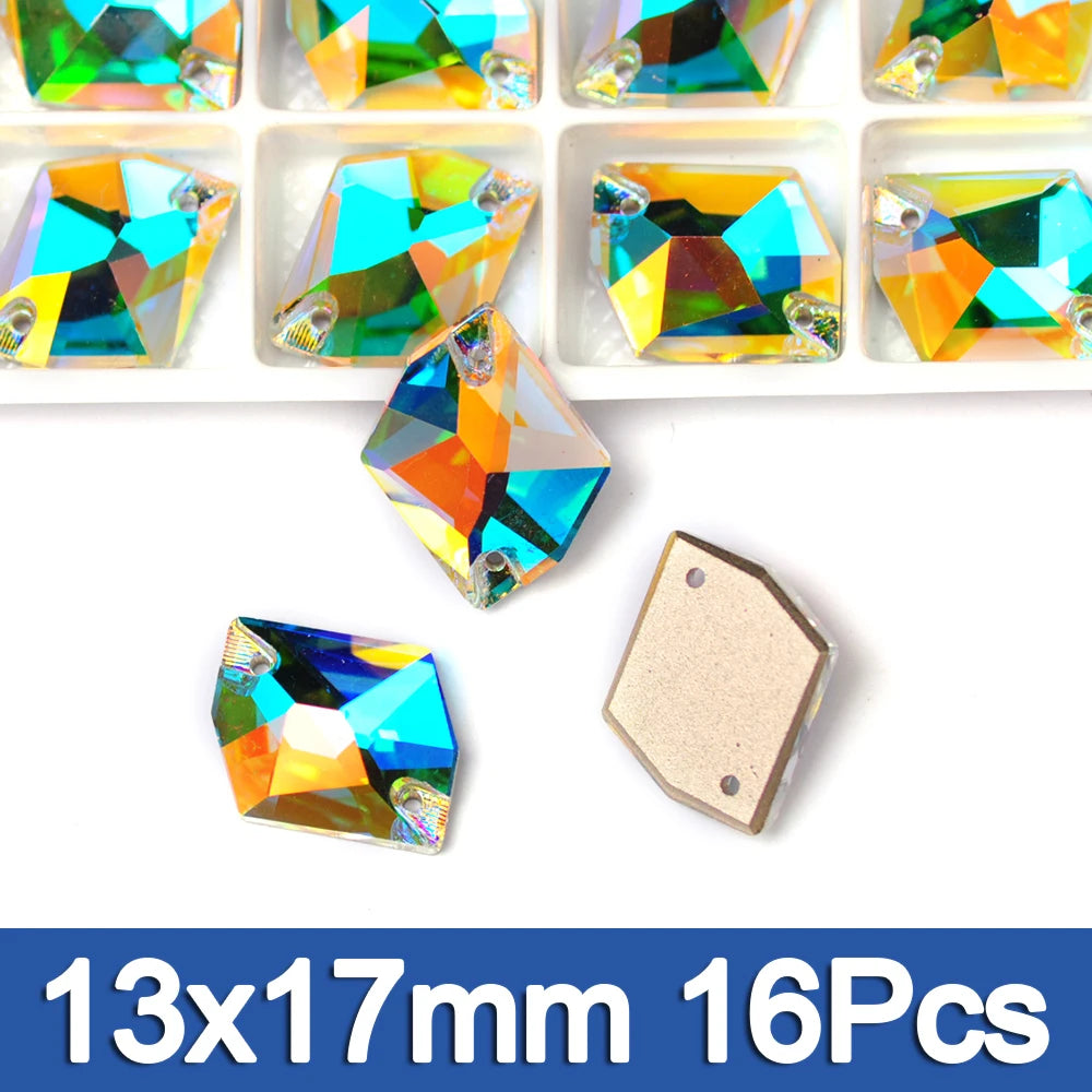 PUBRILEX Crystal AB Mix DIY Craft Supplies Needlework Sewing Gemstones Flatback Glass Strass Crystals Rhinestones For Clothing