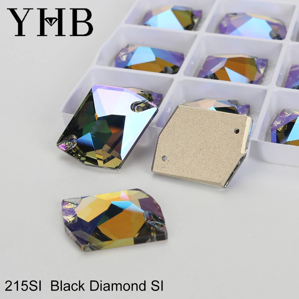 YHB Top Quality Cosmic Glass Crystal AB Moonlight Sewing Stones Flatback Sew on Rhinestones For Garment Clothes Bags