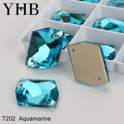 YHB Top Quality Cosmic Glass Crystal AB Moonlight Sewing Stones Flatback Sew on Rhinestones For Garment Clothes Bags