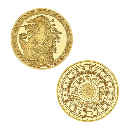 Pièce de monnaie souvenir du zodiaque de 4 cm, collection physique à collectionner, métal porte-bonheur, décorations d'intérieur antiques