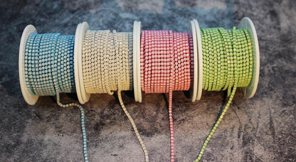 Rhinestones Chain Roll Tassel 1/10Yard Crystal Ribbon Strass Banding Sew On Gold Rhinestone Trim Strip Cup Chains For Needlework