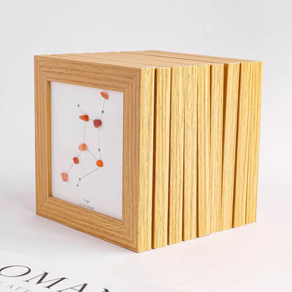 1 cadre photo en gravier de cristal naturel du zodiaque, décor de maison, fresque, ornements de bureau, accessoires de bricolage