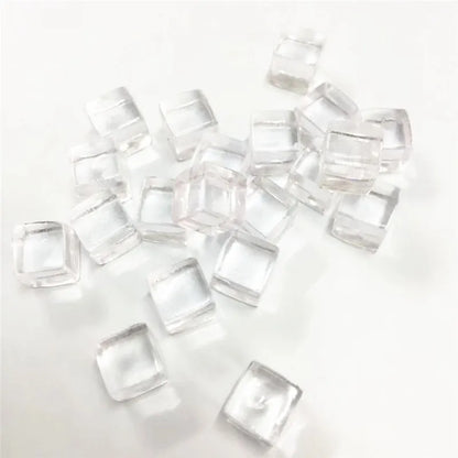 50Pcs/Set 25colors 8mm cube Clear Solid Transparent Square Colorful Crystal Dice Chess Piece Right Angle Sieve For Puzzle Game