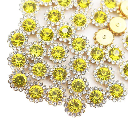 8mm-12mm Sunflower Sewing Claw Rhinestones Crystals Glass Beads Buttons Stones Sew On Rhinestone for Clothes Sewing Accessories