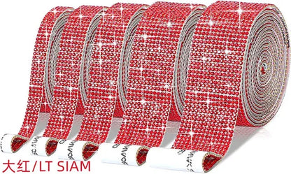 Self Adhesive Crystal Rhinestone Sticker Diamond Ribbon DIY Sticker Rhinestones Arts Crafts Car Phone Decoration Dropshipping