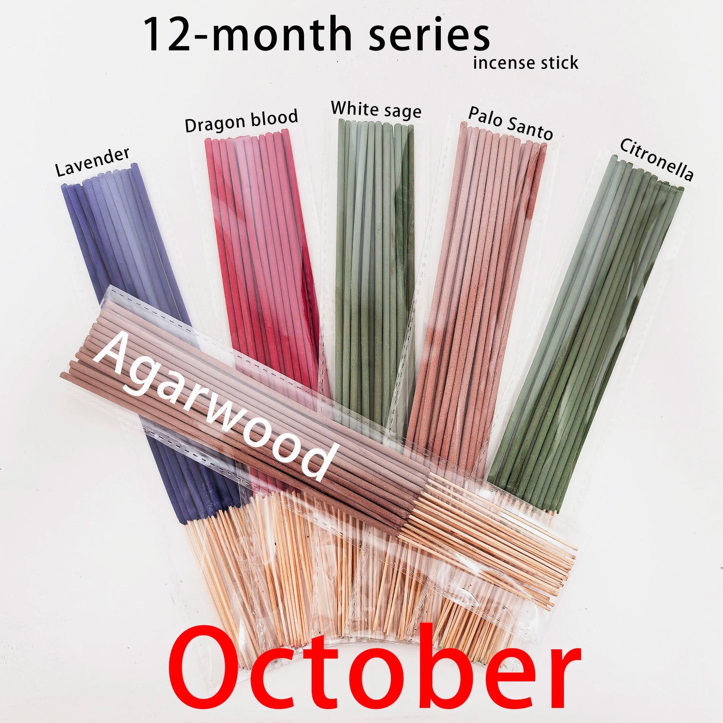 6 Sets of Approximately 126 High-Quality Incense Sticks - Including Shrubs, Lavender, Lemongrass, Dragon's Blood, Rose, Jasmine, Cherry Blossom, Suitable for Purification, Yoga Meditation, and Home Use - Perfect Gift with Lon