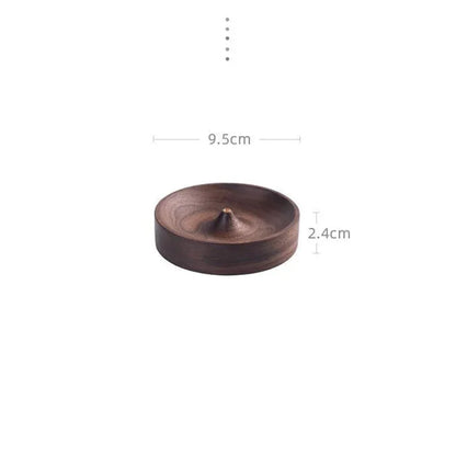 North American Black Walnut Solid Wood Incense Stick Handmade Tea Ceremony Round Incense Burner Agarwood Tray Holder