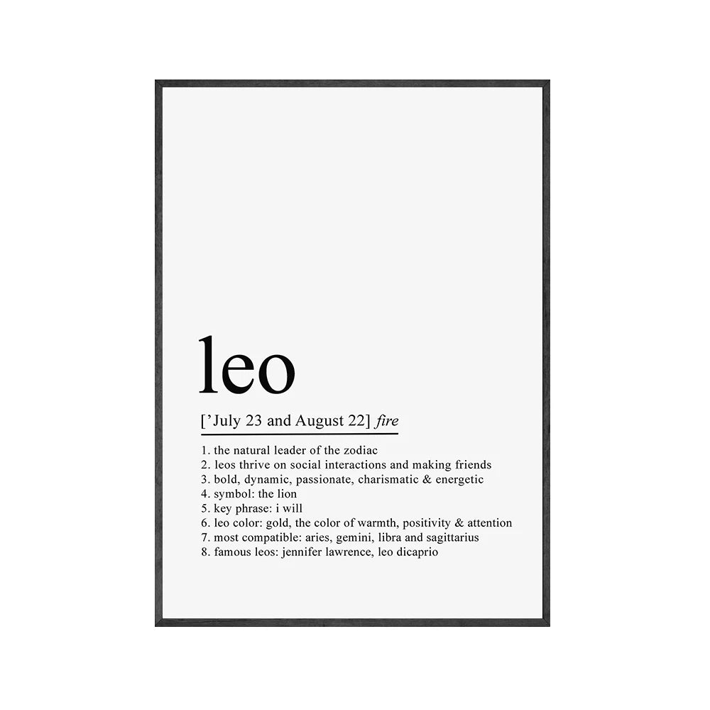 Aries Zodiac Print Zodiac Definition Horoscope Quotes Posters Prints Canvas Painting Wall Art Pictures Living Room Home Decor