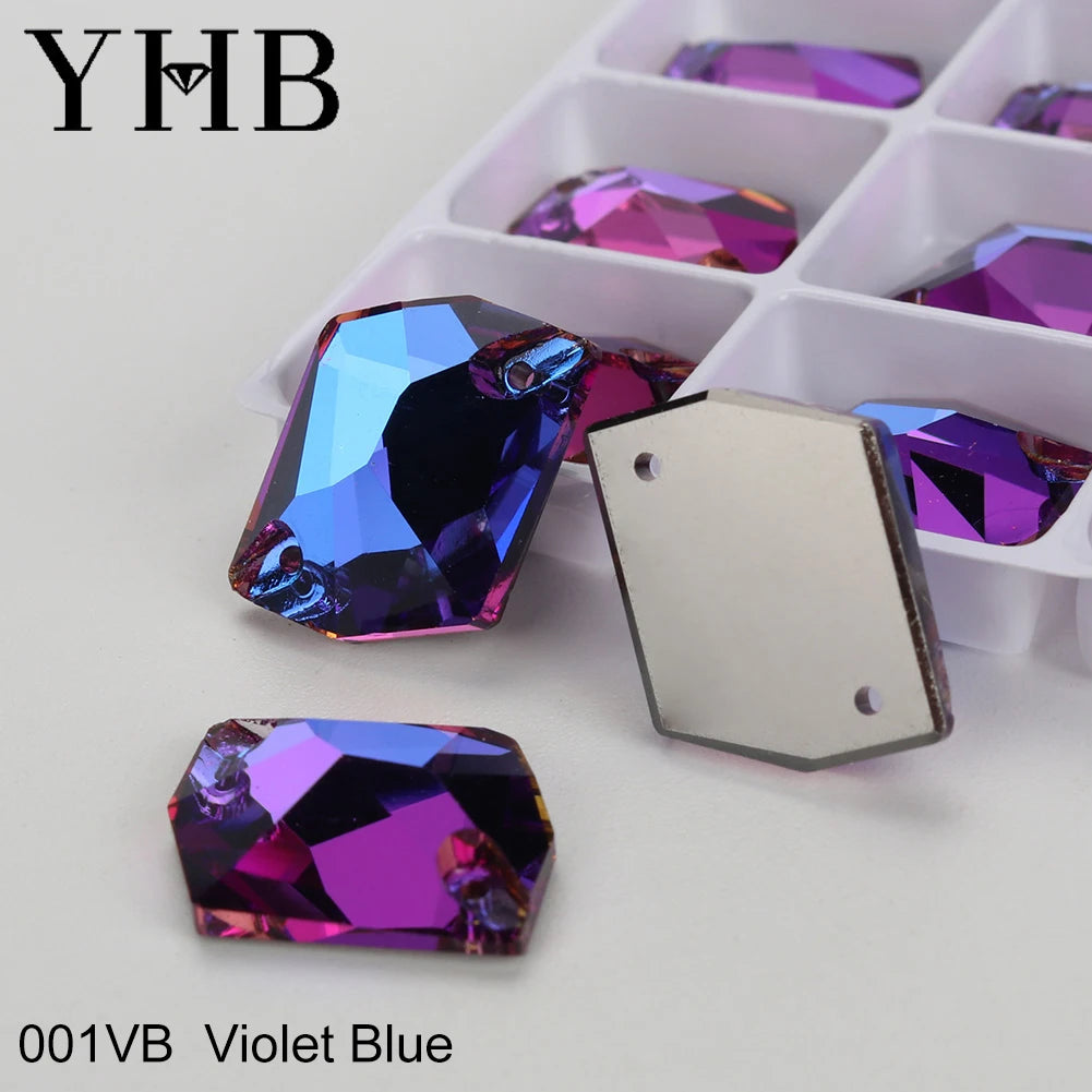 YHB Top Quality Cosmic Glass Crystal AB Moonlight Sewing Stones Flatback Sew on Rhinestones For Garment Clothes Bags