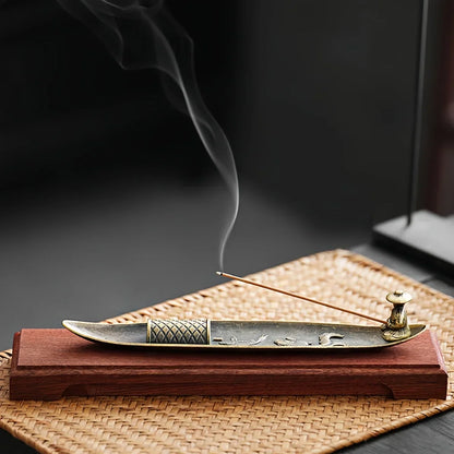 Creative Incense Holder Boat Fishing Men Insence Burner Japanese Style Incense Stick Burners Aromatherapy Ornament Home Decor