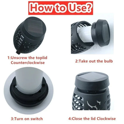 1/2/4/6/8/10Pcs Solar Flame Torch Lights Flickering Light Waterproof Garden Decoration Outdoor Lawn Path Yard Patio Floor Lamps