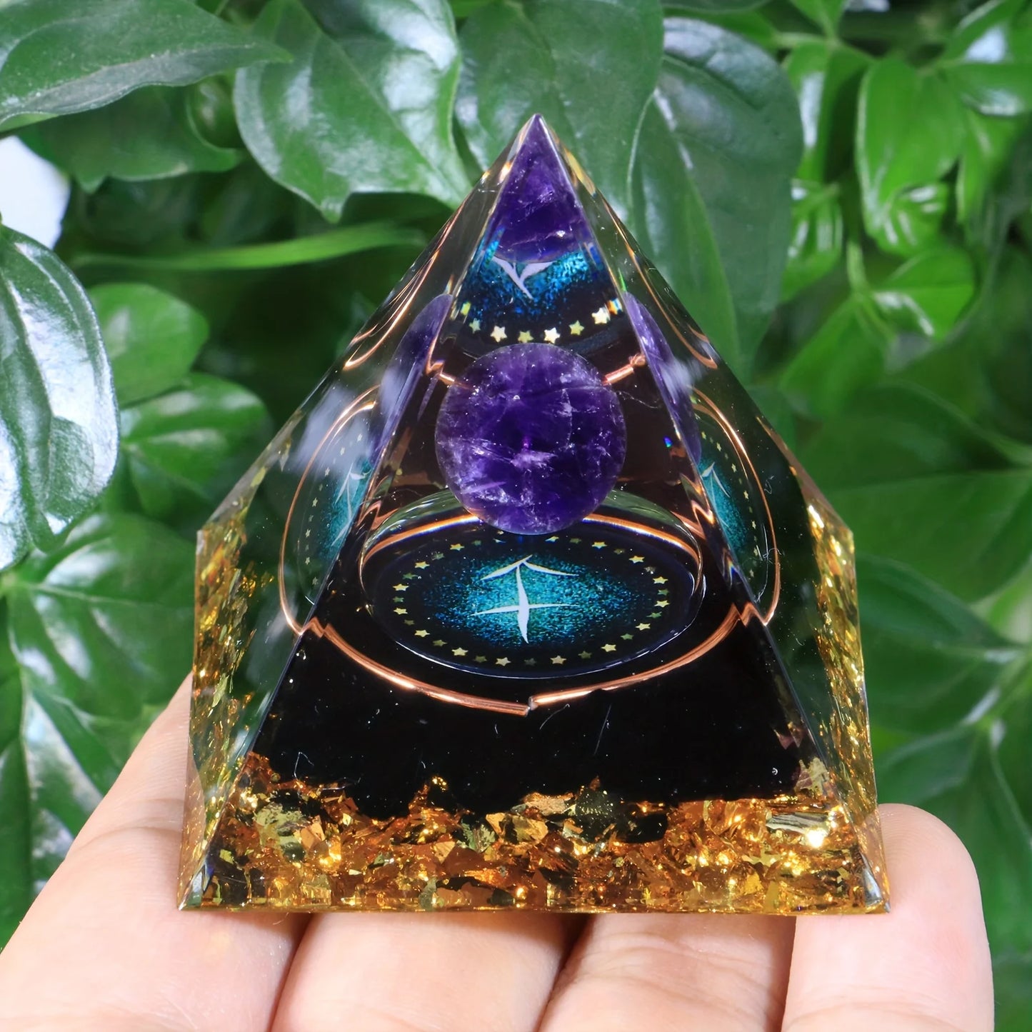 12 Zodiacs Orgone Pyramid 5cm Horoscope Healing Natural Crystal Stone Chakra Reiki Orgonite Gemstones Birthday Constellation