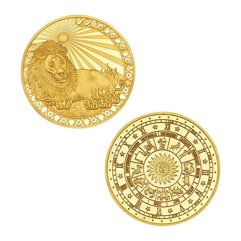 Pièce de monnaie souvenir du zodiaque de 4 cm, collection physique à collectionner, métal porte-bonheur, décorations d'intérieur antiques