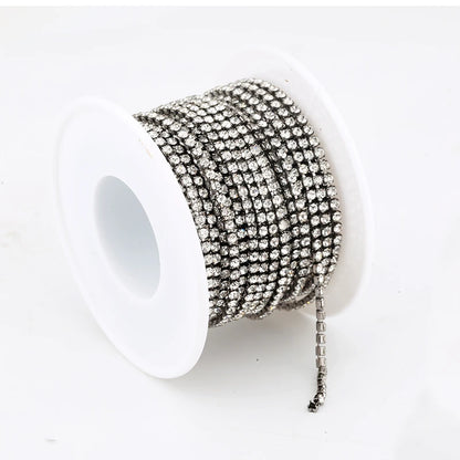 AAA Grade SS4.5-SS18(1.5mm-4.5mm) Clear Crystal AB Dense Rhinestone Cup Chain Sliver/Rose Gold Claw Strass Rhinestone Chain Trim