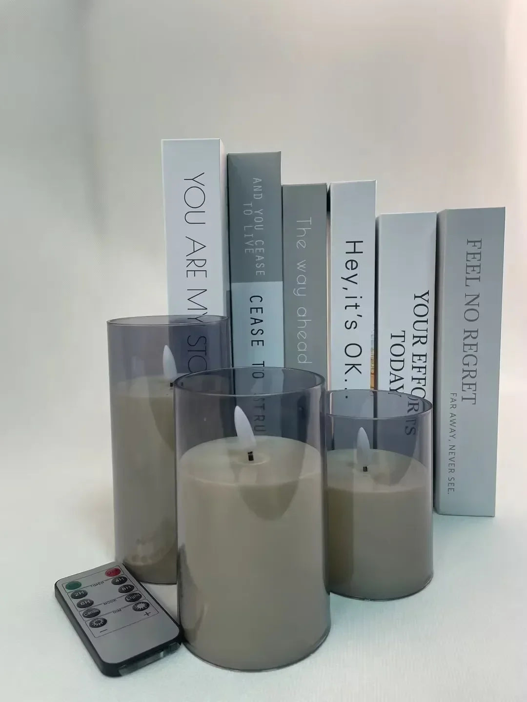 Led Electronic Candles Light Flameless Remote Timer Flickering Lamp Clear Acrylic Glass Battery Powered Wedding Party Christmas