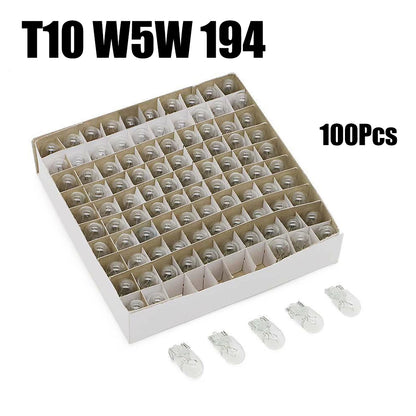 100PCS 194 T10 Clear Wedge Incandescent Instrument Panel Light Bulbs  Cars Trucks Motorcycles Instrument Panel Bulb Lamp