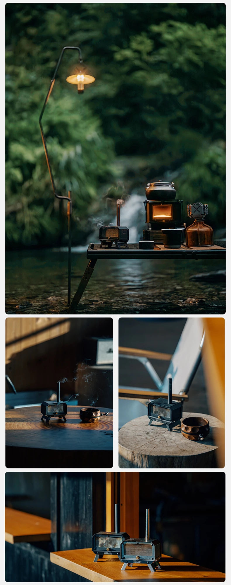 Goout Springhill Mini Woodstove Outdoor Camping Tour Incense Burner Folding Portable Stove Home Desktop Mosquito Incense Burner