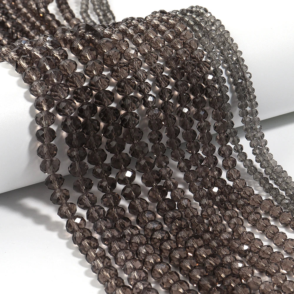 1Strand/Lot 3 4 6 8 10mm Rondelle Flat Faceted Crystal Beads Glass Spacer Beads For DIY Crafts Ornament Making Handmade Accesso
