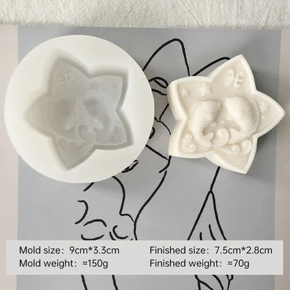 Twelve Horoscope Scented Candle Silicone Mold DIY Pentagram Constellation Aries Leo Gypsum Resin Handmade Soap Mould