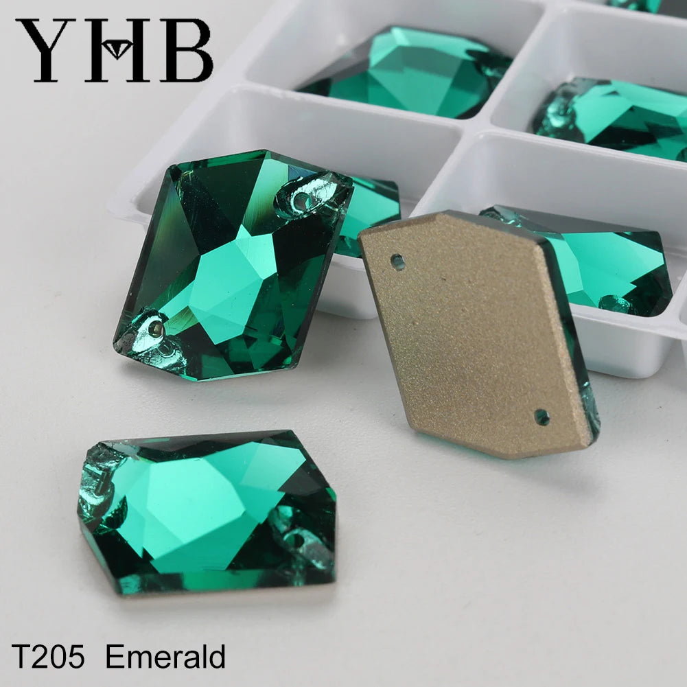 YHB Top Quality Cosmic Glass Crystal AB Moonlight Sewing Stones Flatback Sew on Rhinestones For Garment Clothes Bags