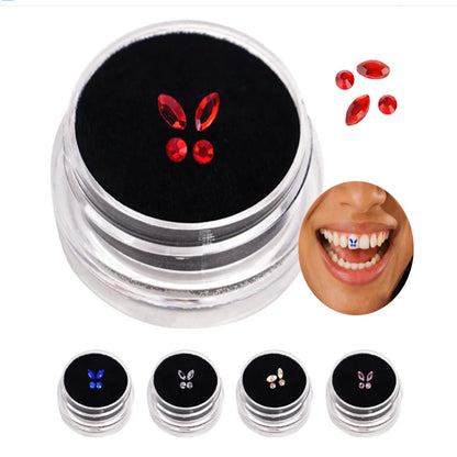 4Pcs/Box Dental Crystal Fashion Teeth Gems Beauty Diamond Tooth Jewelry Ornaments Butterfly Tooth Gems Teeth Jewelry Gem Decor