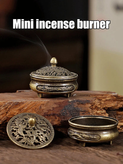 1PC Longfeng Fingertip Stove, Three-Legged Small Incense Burner, Non-Stick Powder Tray, Creative Aromatherapy Burner