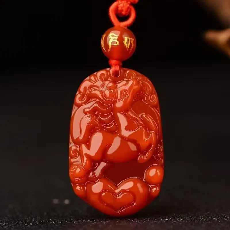 Mặt dây chuyền ngọc bích đá mã não băng mới, Mặt dây chuyền ngọc bích phong cách dân tộc cổ điển