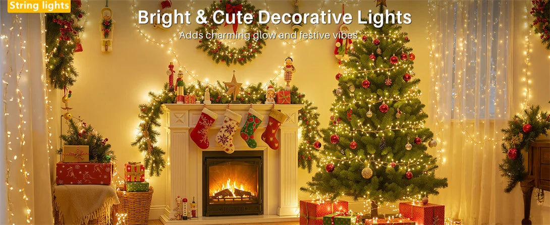Dây Đèn Led Năng Lượng Mặt Trời Ngoài Trời Hình Pháo Hoa, Dây Đèn Đồng 8 Chế Độ Dùng Trang Trí Đám Cưới Cắm Trại Giáng Sinh