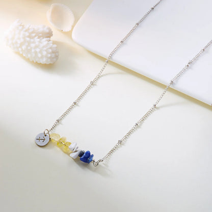 12 Zodiac Signs Constellation Charm Natural Crushed Stone Beaded Necklace for Men Women Couple Choker Virgo Leo Libra Jewelry