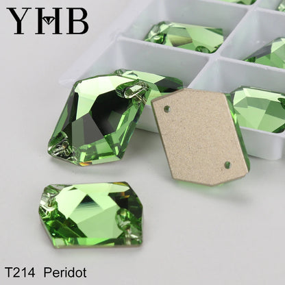 YHB Top Quality Cosmic Glass Crystal AB Moonlight Sewing Stones Flatback Sew on Rhinestones For Garment Clothes Bags