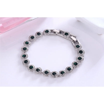 2025 New Original Round Water Drop Crystal High Jewelry Set Fashion Dazzling Women's Bracelet Earring Necklace Ring Wedding Gift