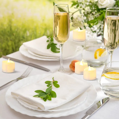 Flickering LED Ivory Electronic Candle, Flameless Tealight Candle,Battery Operated LED Tealight Candle, Ideal for Weddings, Ta