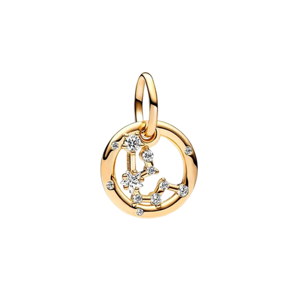 Plaqué or étincelant 12 signes du zodiaque breloque perles pendentif ajusté Original Bracelet en argent perles de collier pour bricolage bijoux femmes cadeau