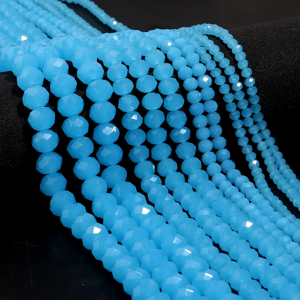 1Strand/Lot 3 4 6 8 10mm Rondelle Flat Faceted Crystal Beads Glass Spacer Beads For DIY Crafts Ornament Making Handmade Accesso