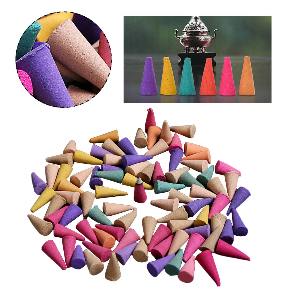 60-600pc Natural Reflux Tower Incense Smoke Odor Remove Anxiety Relief Fragrance Incense Cone Meditation Relaxation Aromatherapy